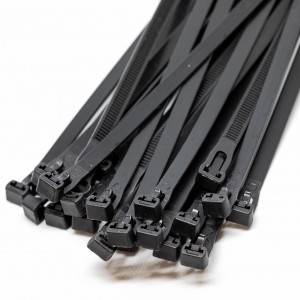 7.6mm x 300mm Black Releasable Cable Ties 100pcs