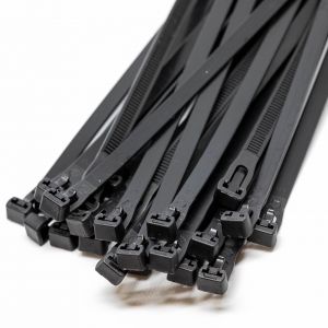 7.6mm x 150mm Black Releasable Cable Ties 100pcs